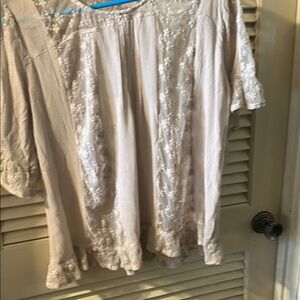 World Market beige Georgette top